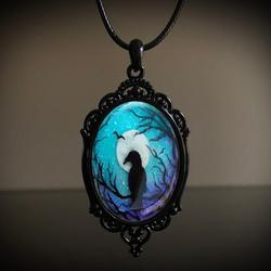 Wholesale Vintage Gothic style bat castle crow cross blood black cat church cemetery vampire vintage necklace